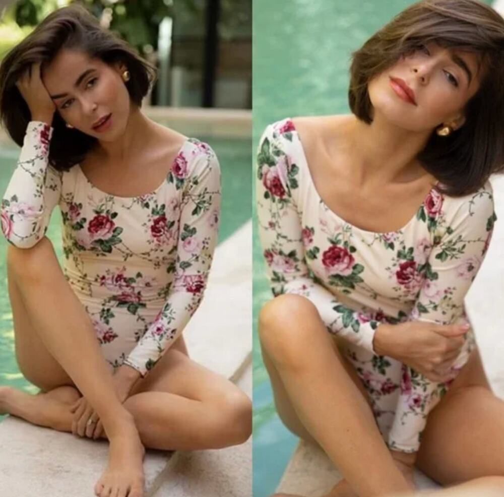 Antonio Melani The Style Bungalow Mira Flores Swimsuit Long Sleeve Resort XS NWT